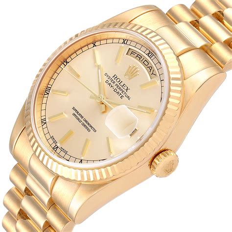 rolex day-date president 118238 36mm champagne|Rolex 36mm day date president.